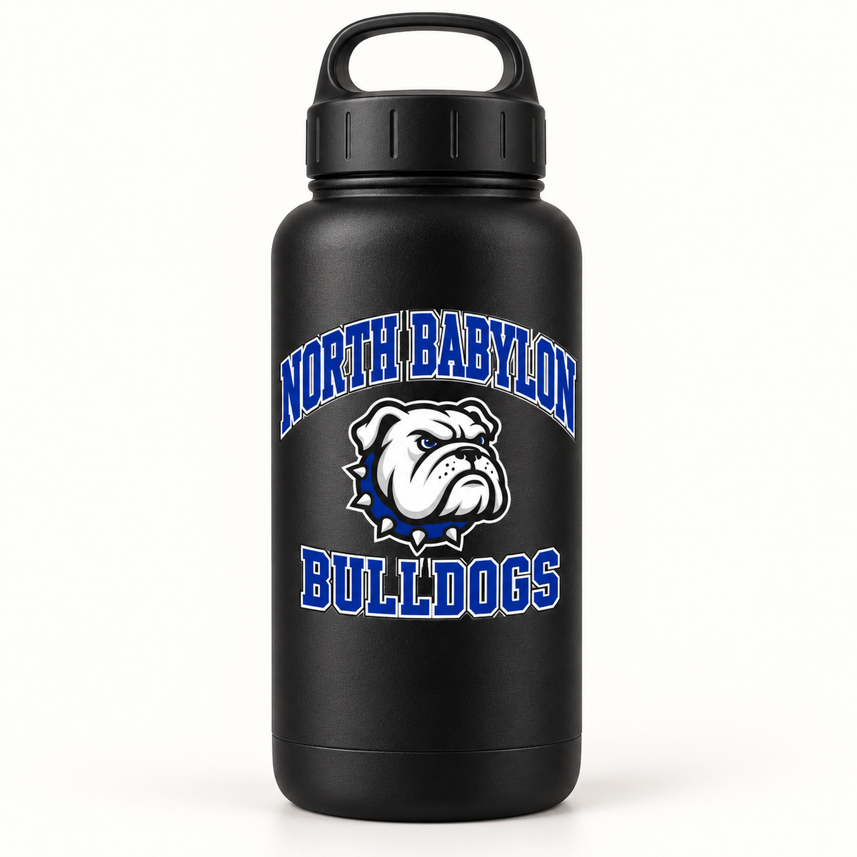 North Babylon Bulldogs Campus Water Bottle — Black