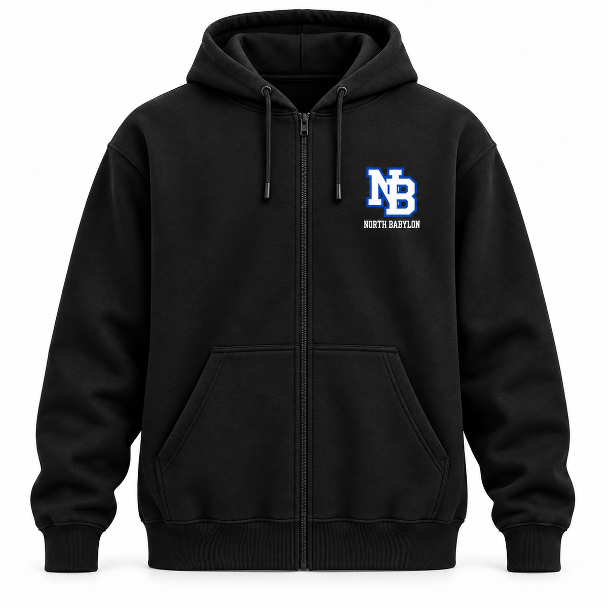 North Babylon Bulldogs Campus NB Zip Hoodie in Black