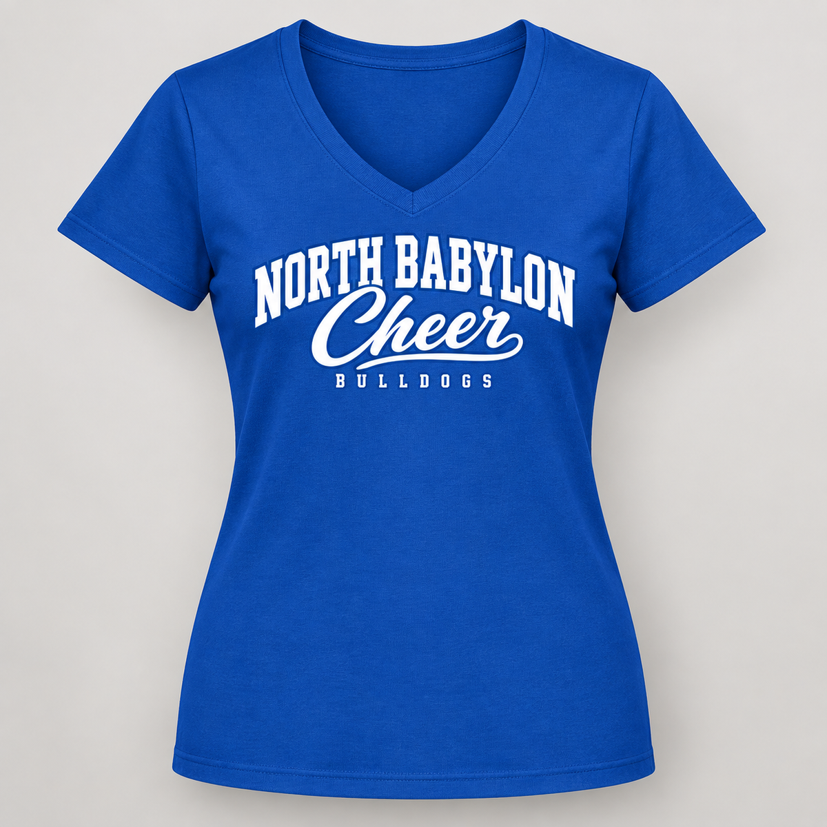Royal North Babylon Bulldogs Cheer women's V-neck T-shirt