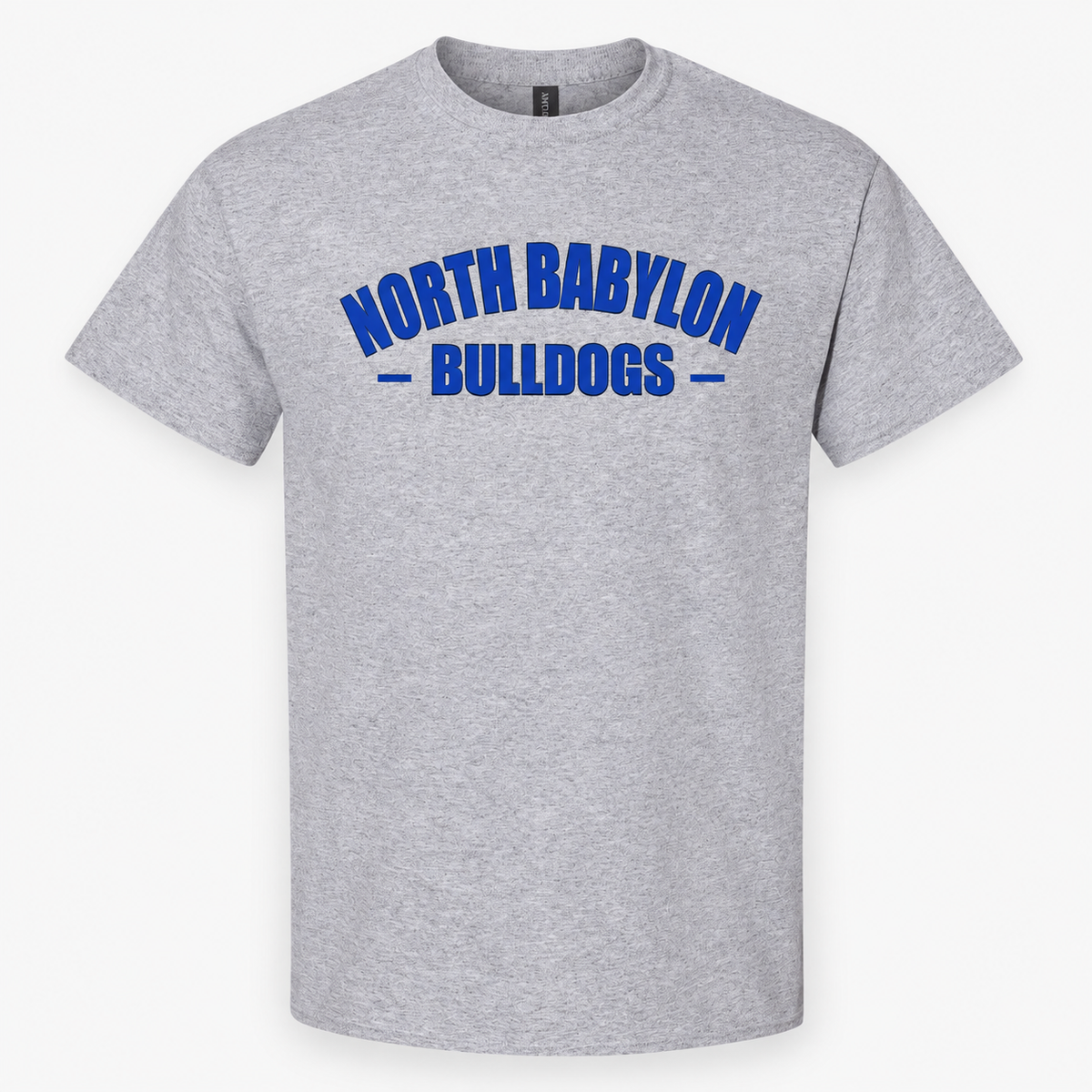 North Babylon Collegiate Lettering T-Shirt in Sport Grey, front view