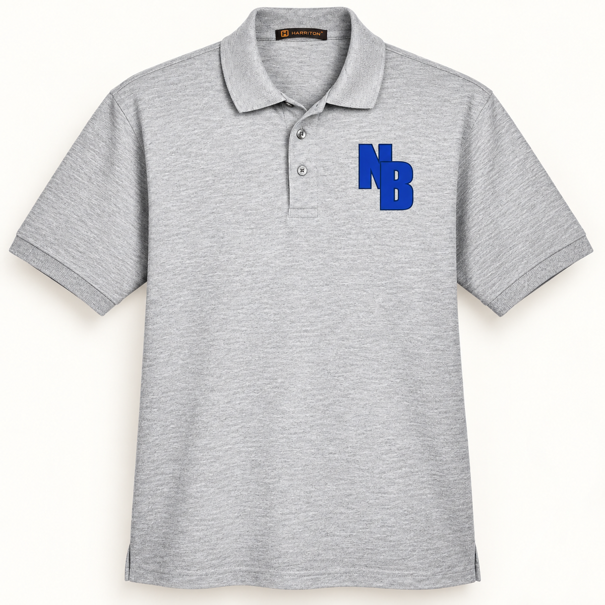 North Babylon NB Classic Piqué Polo in Grey Heather, front view