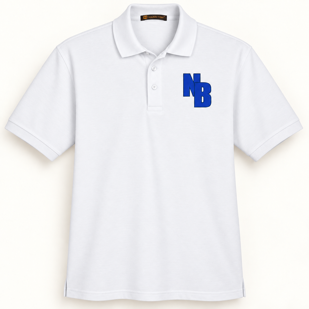North Babylon NB Classic Piqué Polo in White, front view