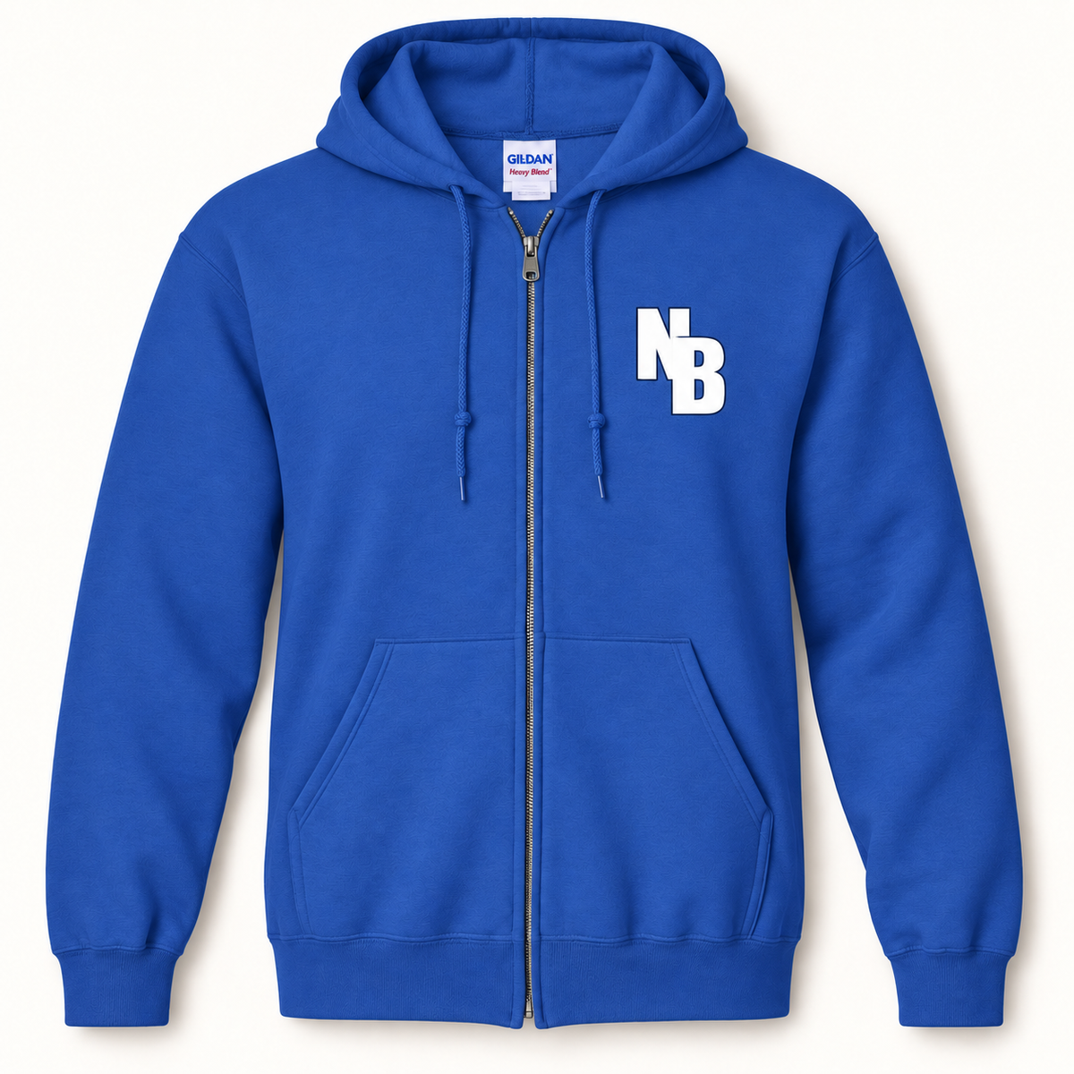North Babylon NB Full-Zip Hoodie in Royal, front view
