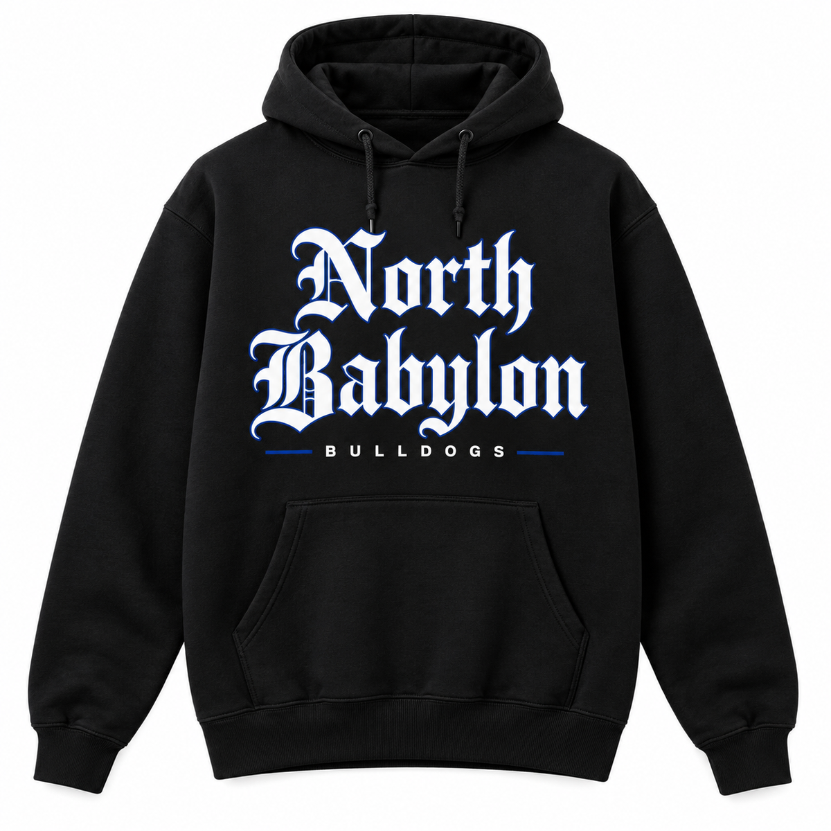 North Babylon Bulldogs Old English Hoodie black