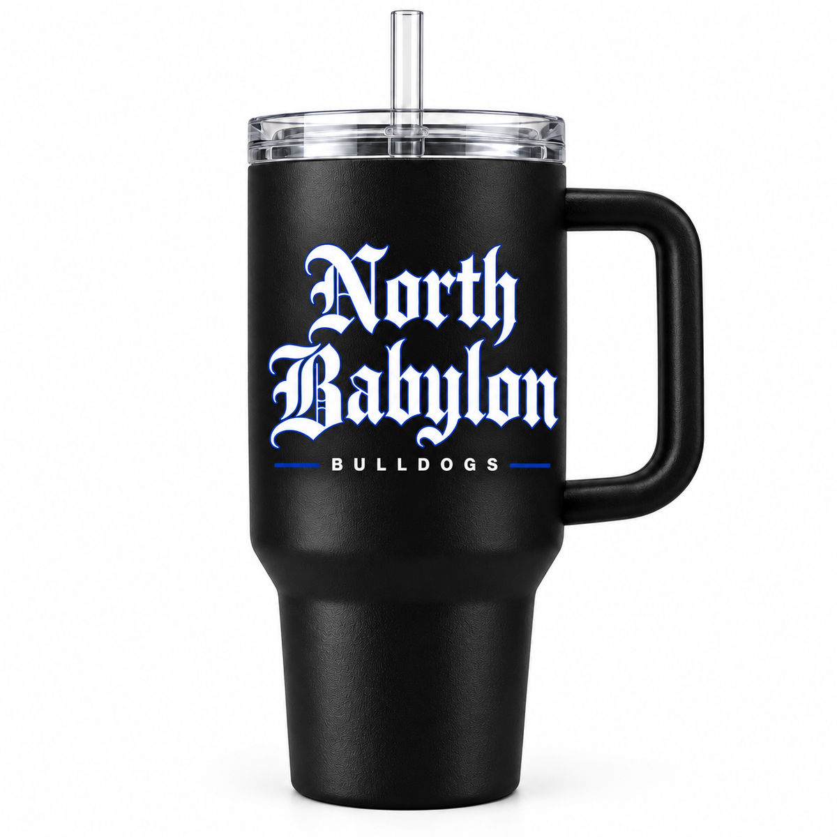 North Babylon Bulldogs Old English Handled Tumbler black
