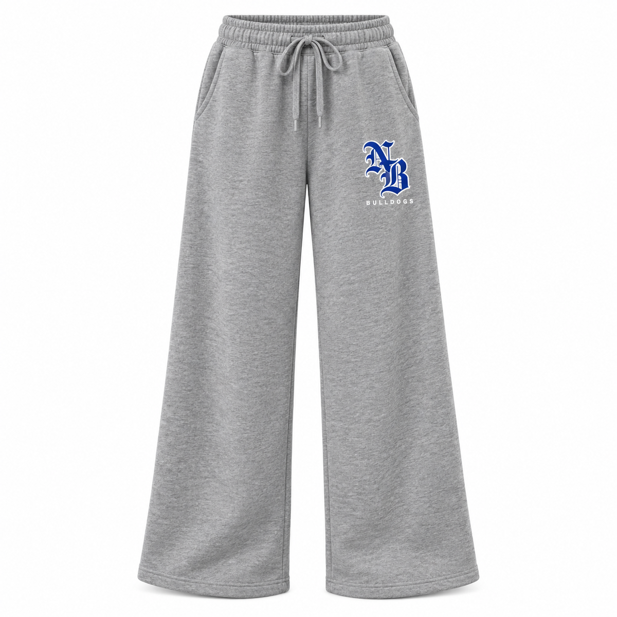 North Babylon Bulldogs Old English Women's Wide-Leg Sweatpants gray