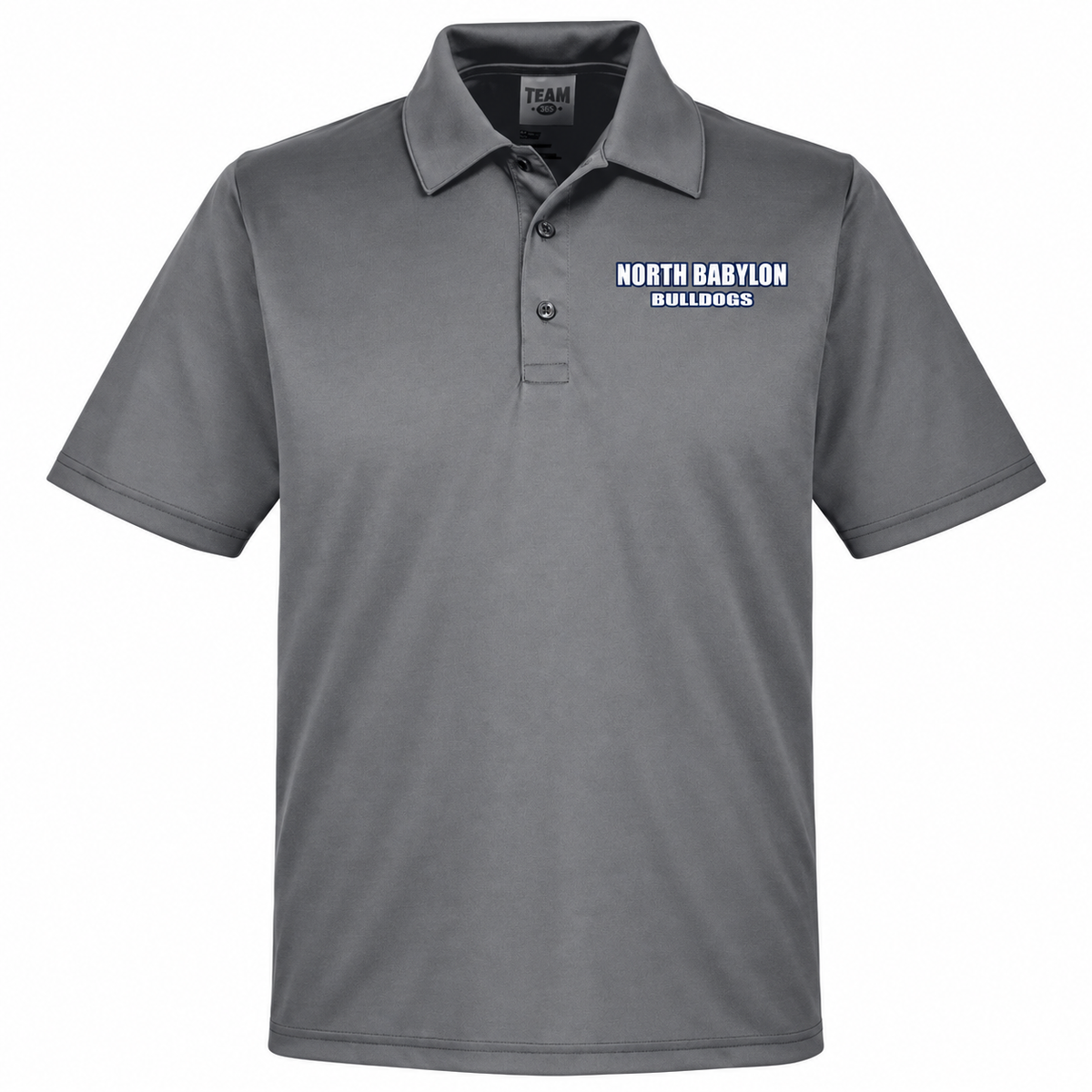 North Babylon Performance Polo in Sport Graphite, front view