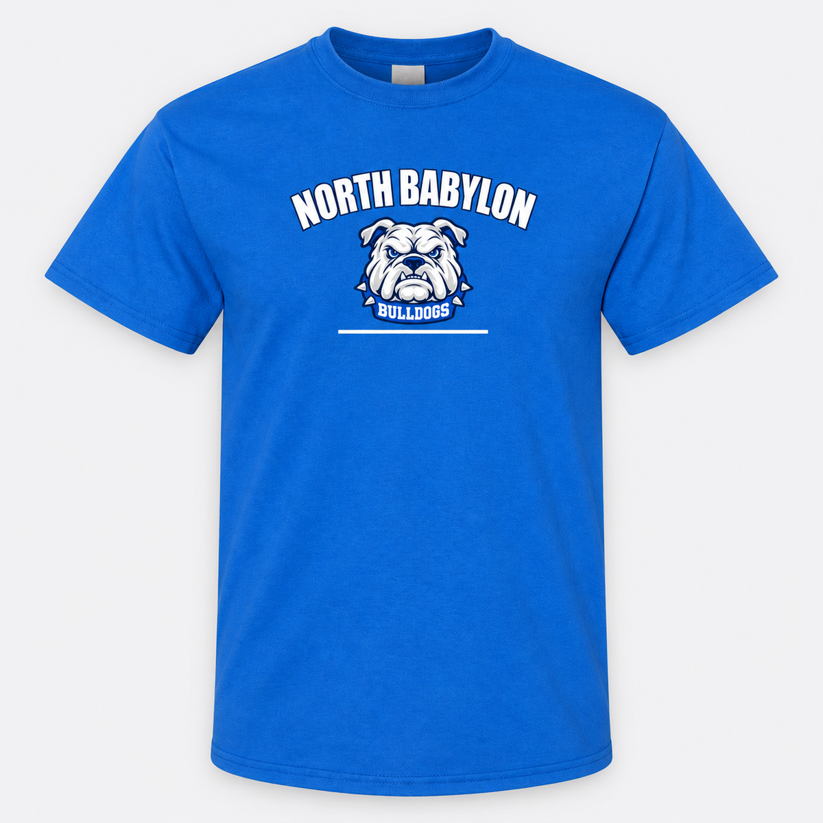 North Babylon Signature Bulldog Graphic T-Shirt in Royal, front view
