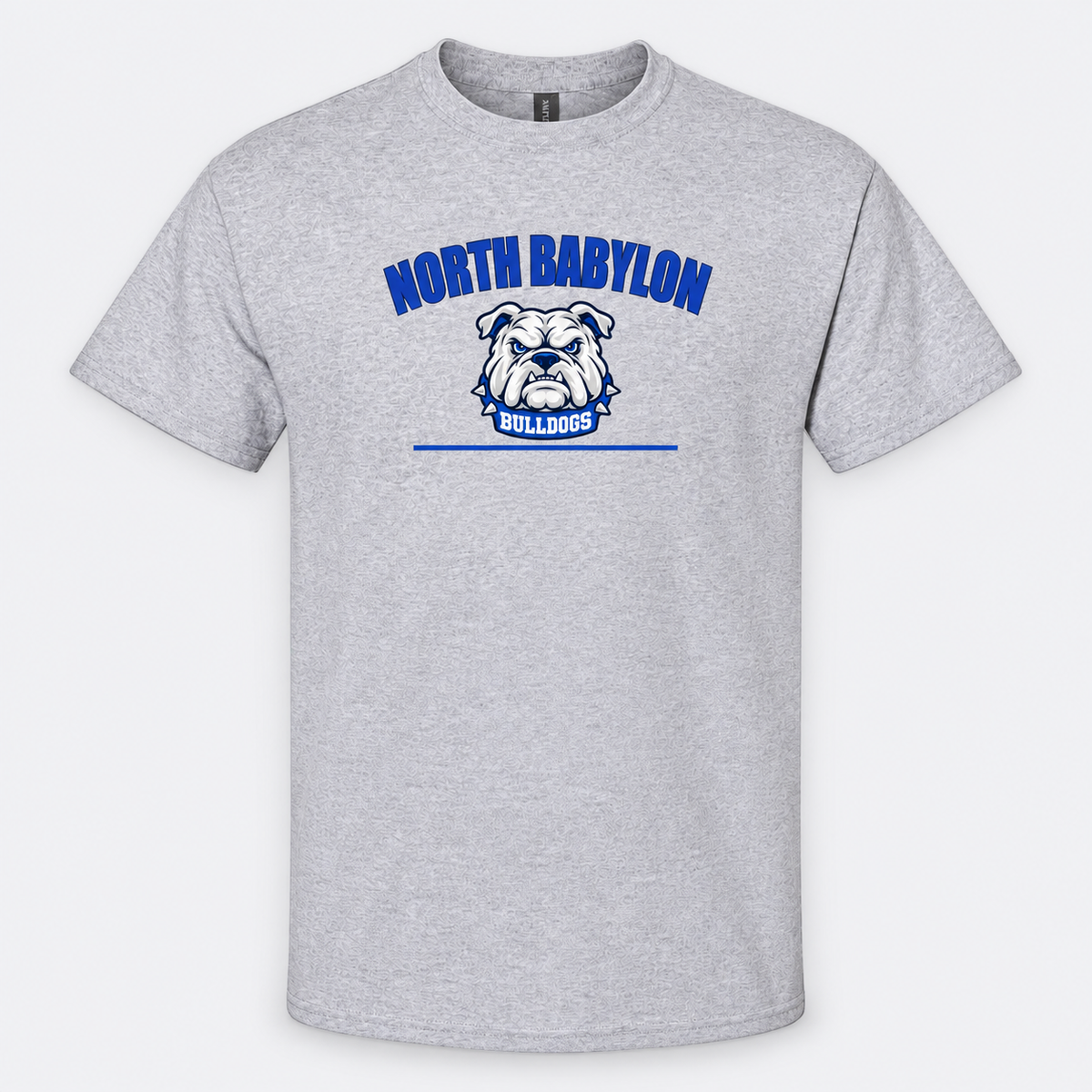 North Babylon Signature Bulldog Graphic T-Shirt in Sport Grey, front view