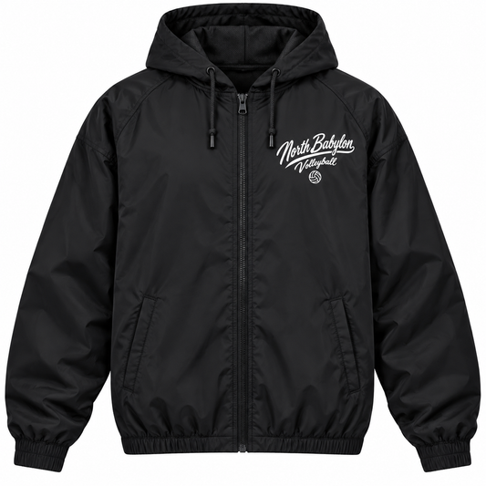 North Babylon Girls Volleyball Script Windbreaker — Black