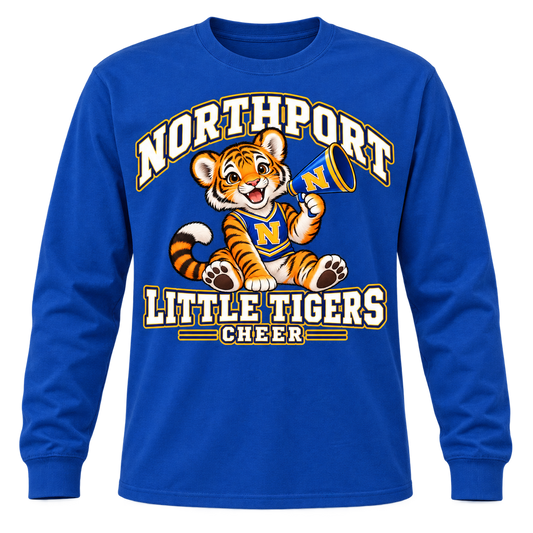 Northport Little Tigers Cheer Adult Long Sleeve — Royal