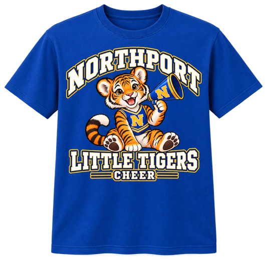 Northport Little Tigers Cheer Adult T-Shirt — Royal
