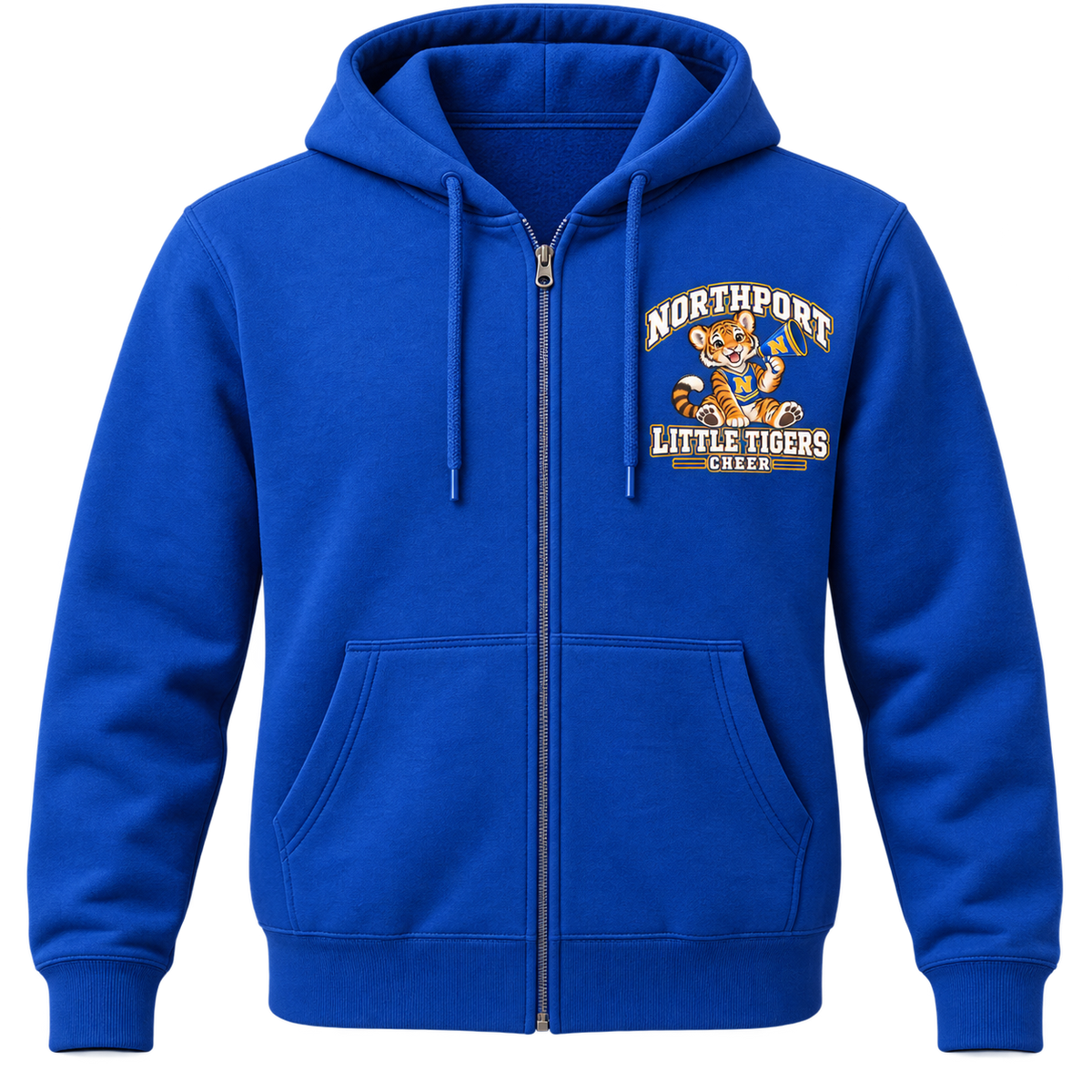 Northport Little Tigers Cheer Adult Full-Zip Hoodie — Royal