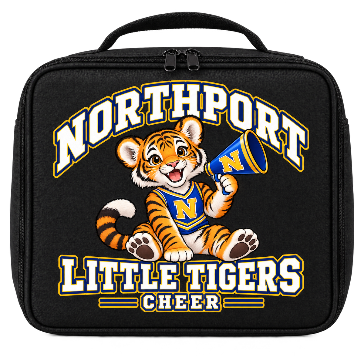 Northport Little Tigers Cheer Lunch Bag — Black