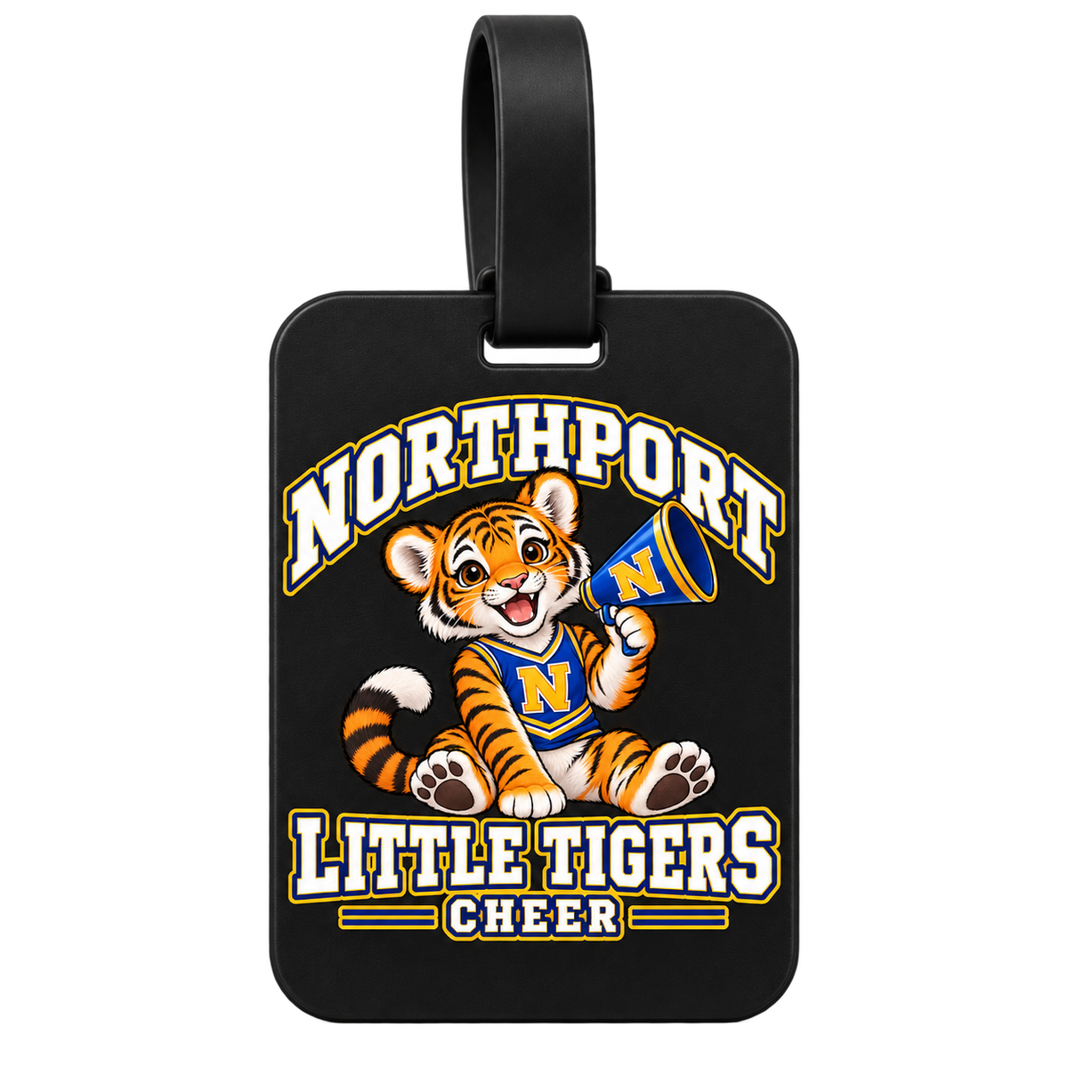Northport Little Tigers Cheer Luggage Tag — Black