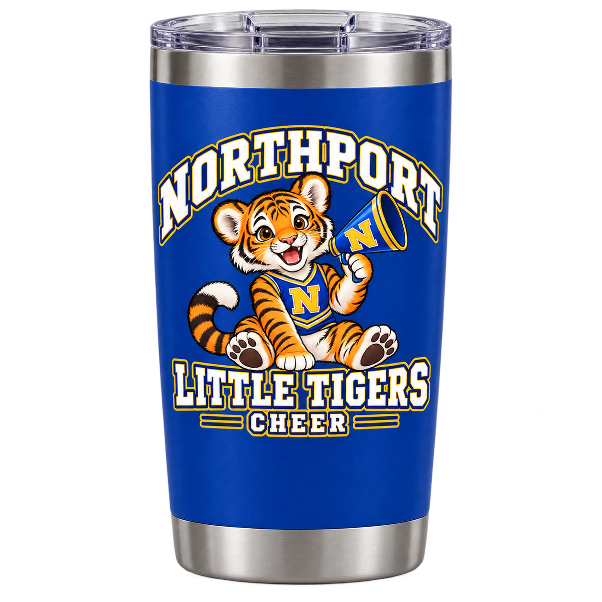 Northport Little Tigers Cheer 20 oz Tumbler — Royal
