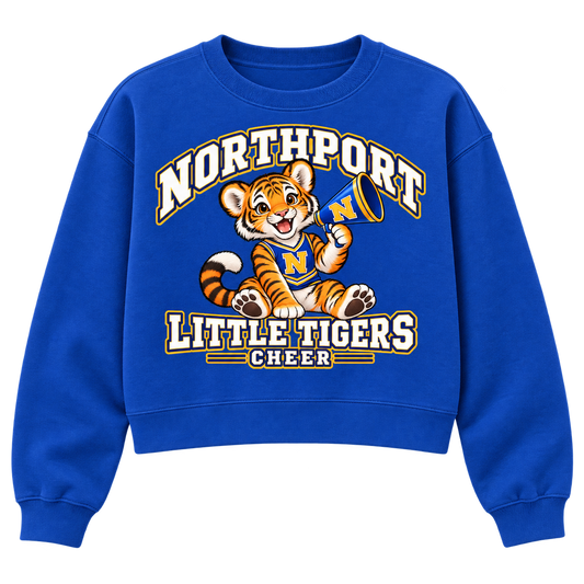 Northport Little Tigers Cheer Women’s Cropped Crewneck — Royal