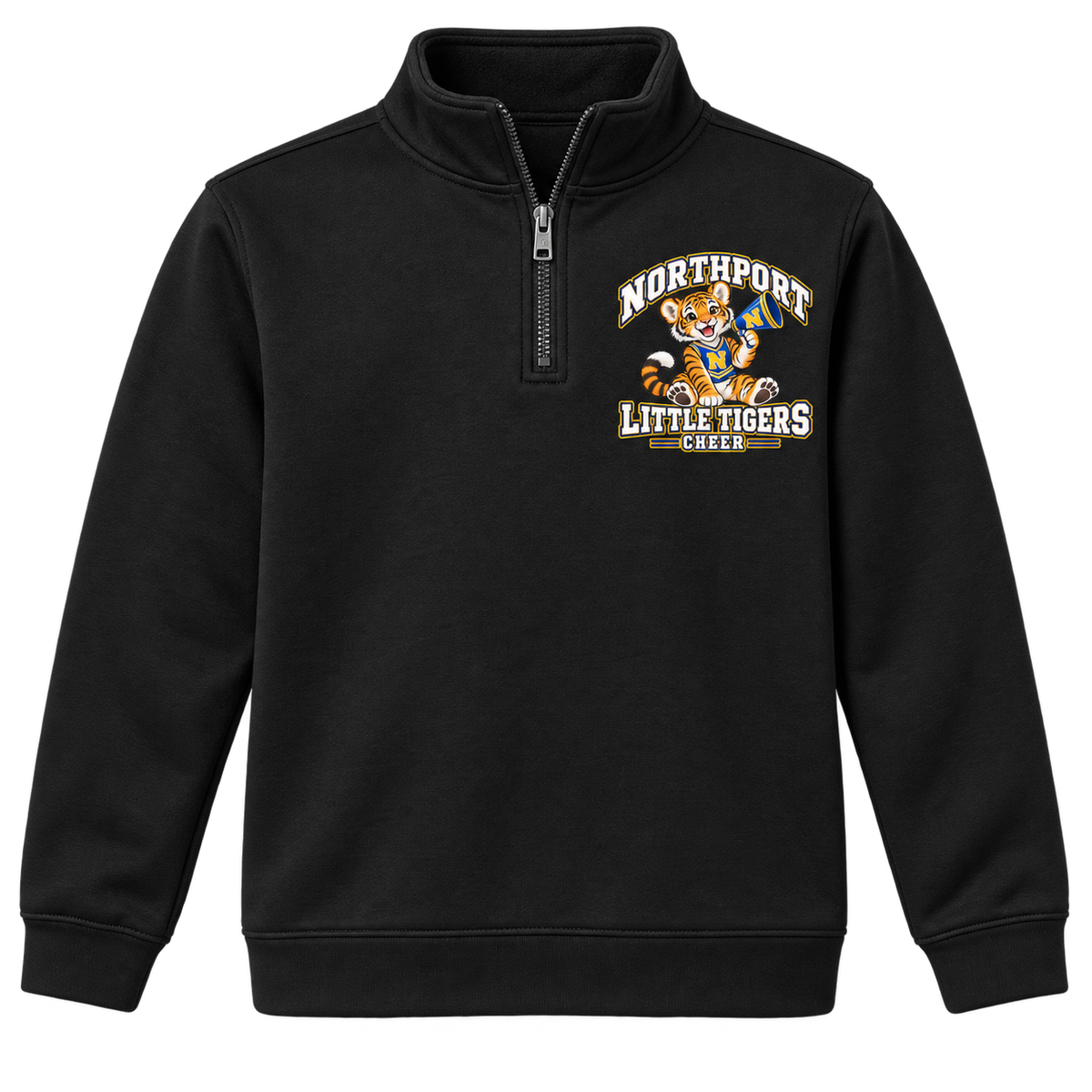 Northport Little Tigers Cheer Youth Quarter-Zip Pullover — Black