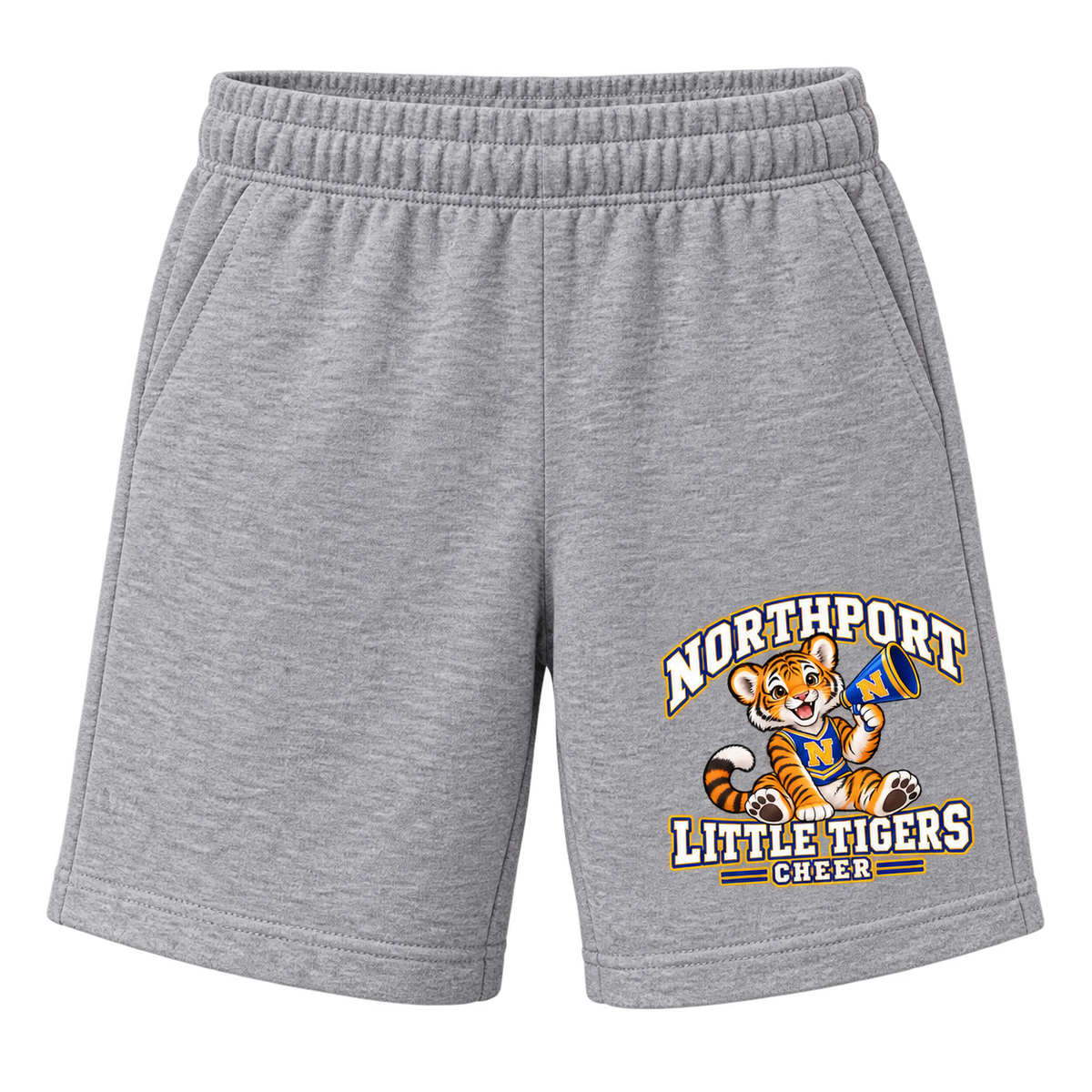 Northport Little Tigers Cheer Youth Athletic Shorts — Heather Gray