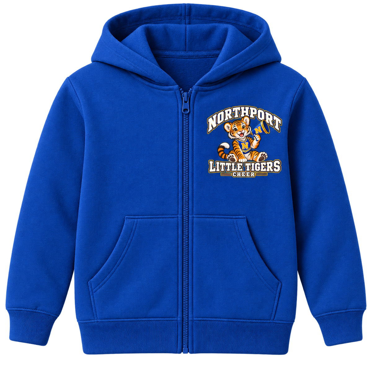 Northport Little Tigers Cheer Youth Full-Zip Hoodie — Royal