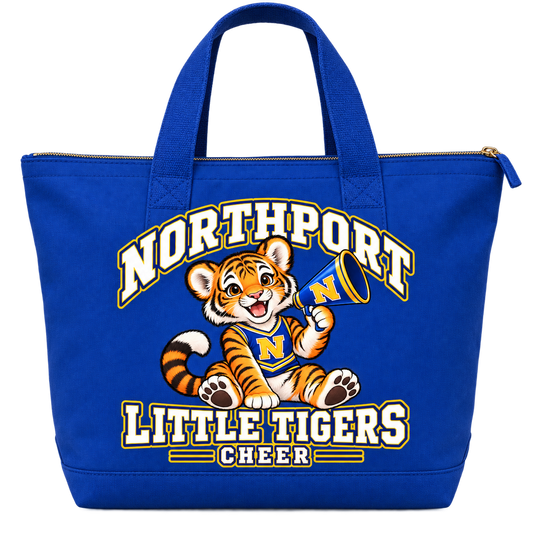 Northport Little Tigers Cheer Zippered Tote — Royal