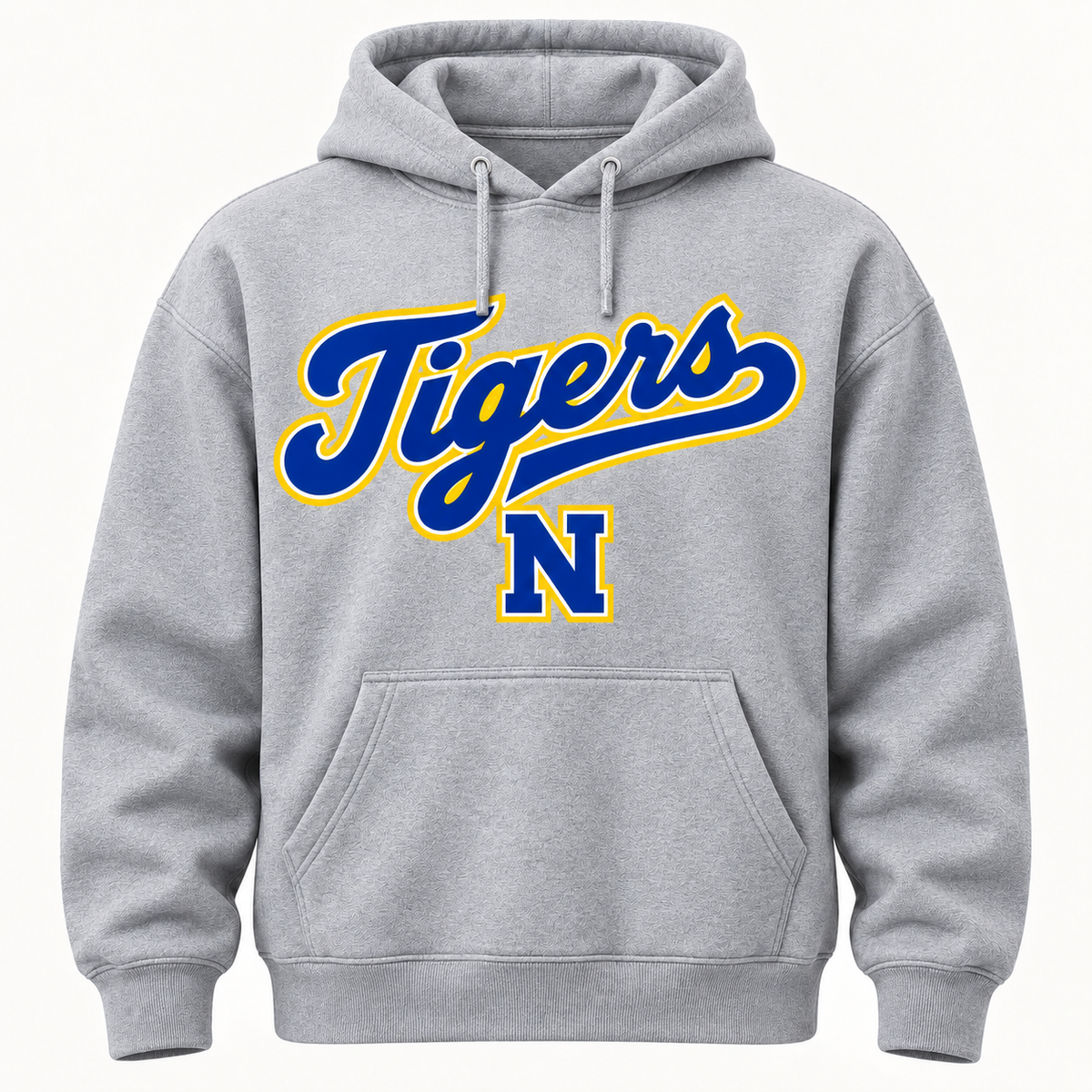 Northport Tigers Youth Script Heritage heather gray hoodie