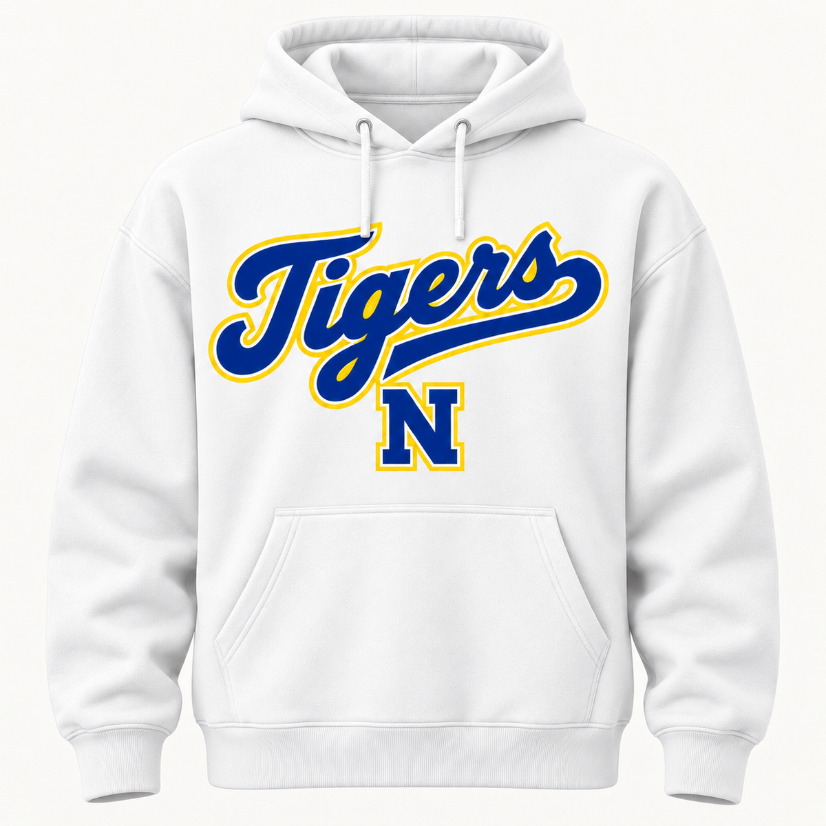 Northport Tigers Youth Script Heritage white hoodie
