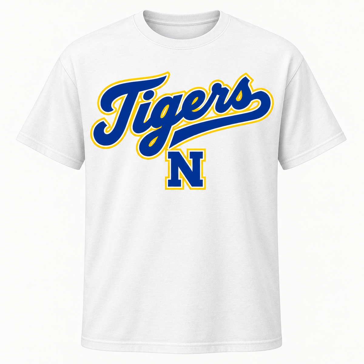 Northport Tigers Youth Script Heritage T-shirt design in school colors