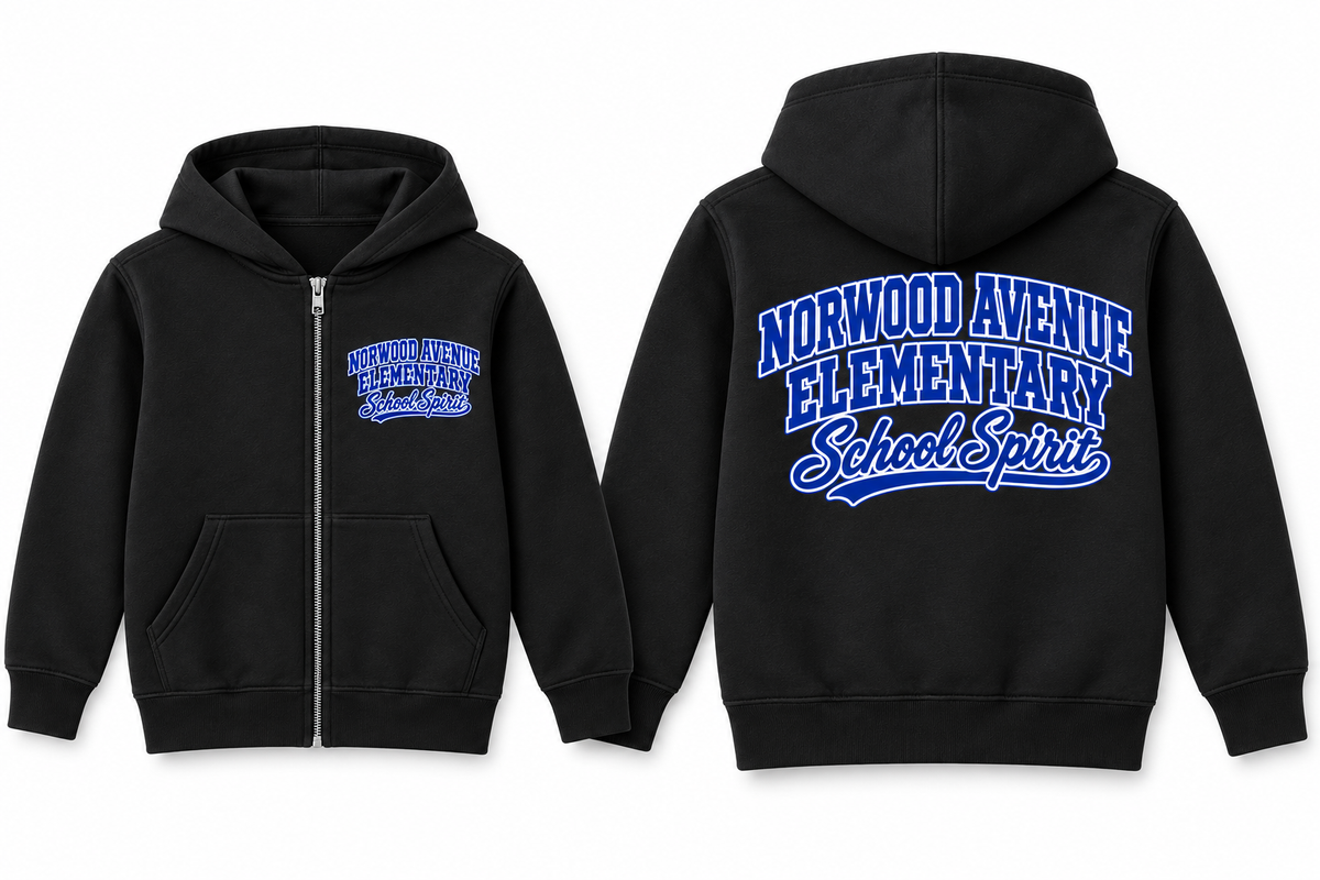Norwood Avenue Elementary School Spirit Youth Full-Zip Hoodie