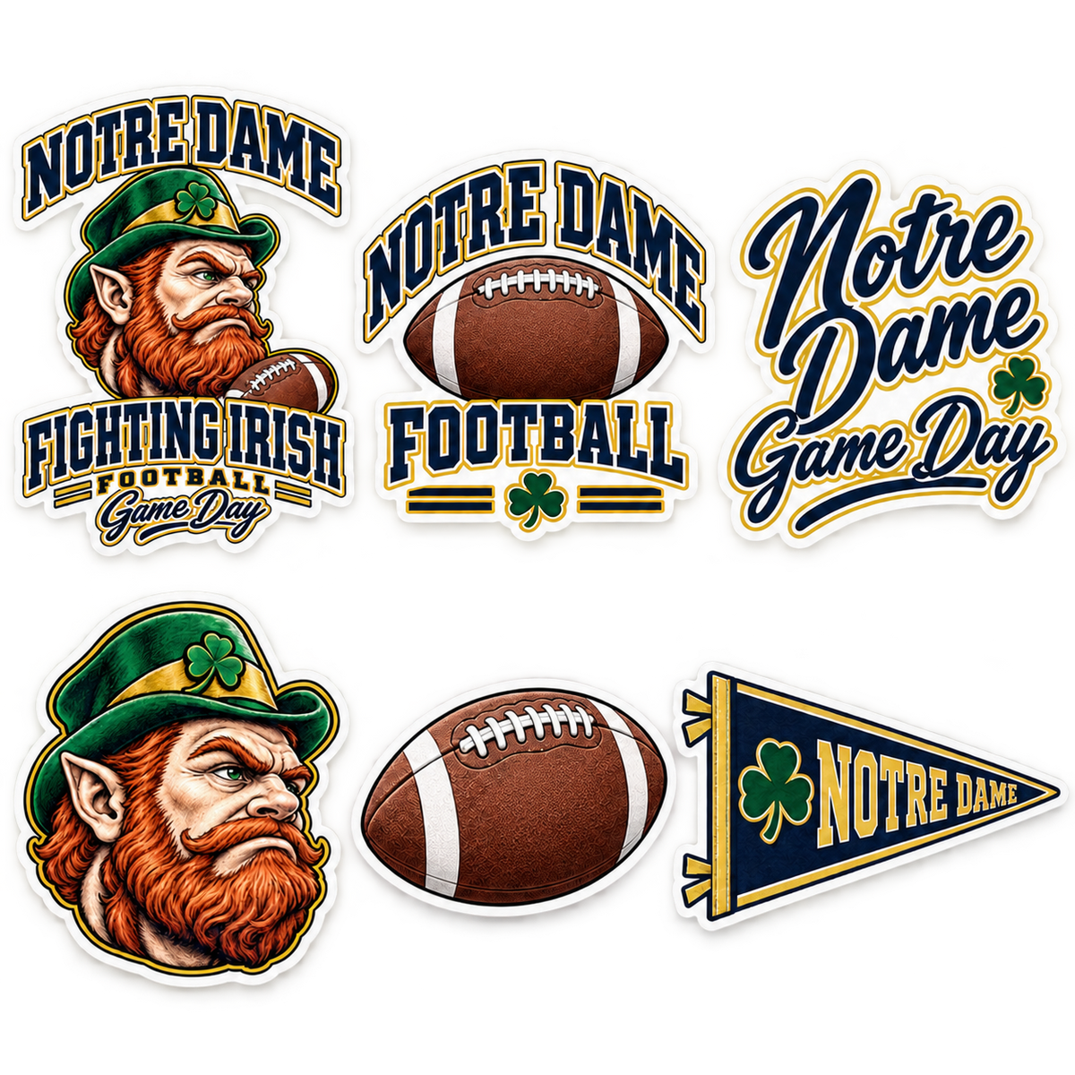 Notre Dame Game Day Spirit 6-Piece Sticker Pack — product thumbnail