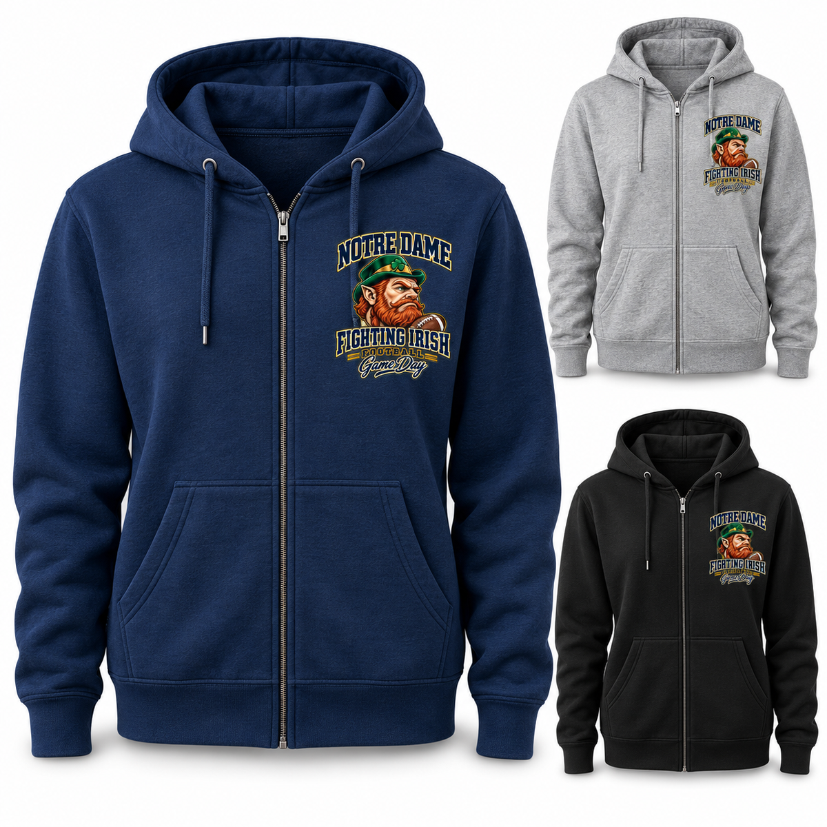 Notre Dame Left-Chest Full-Zip Hoodie — product thumbnail