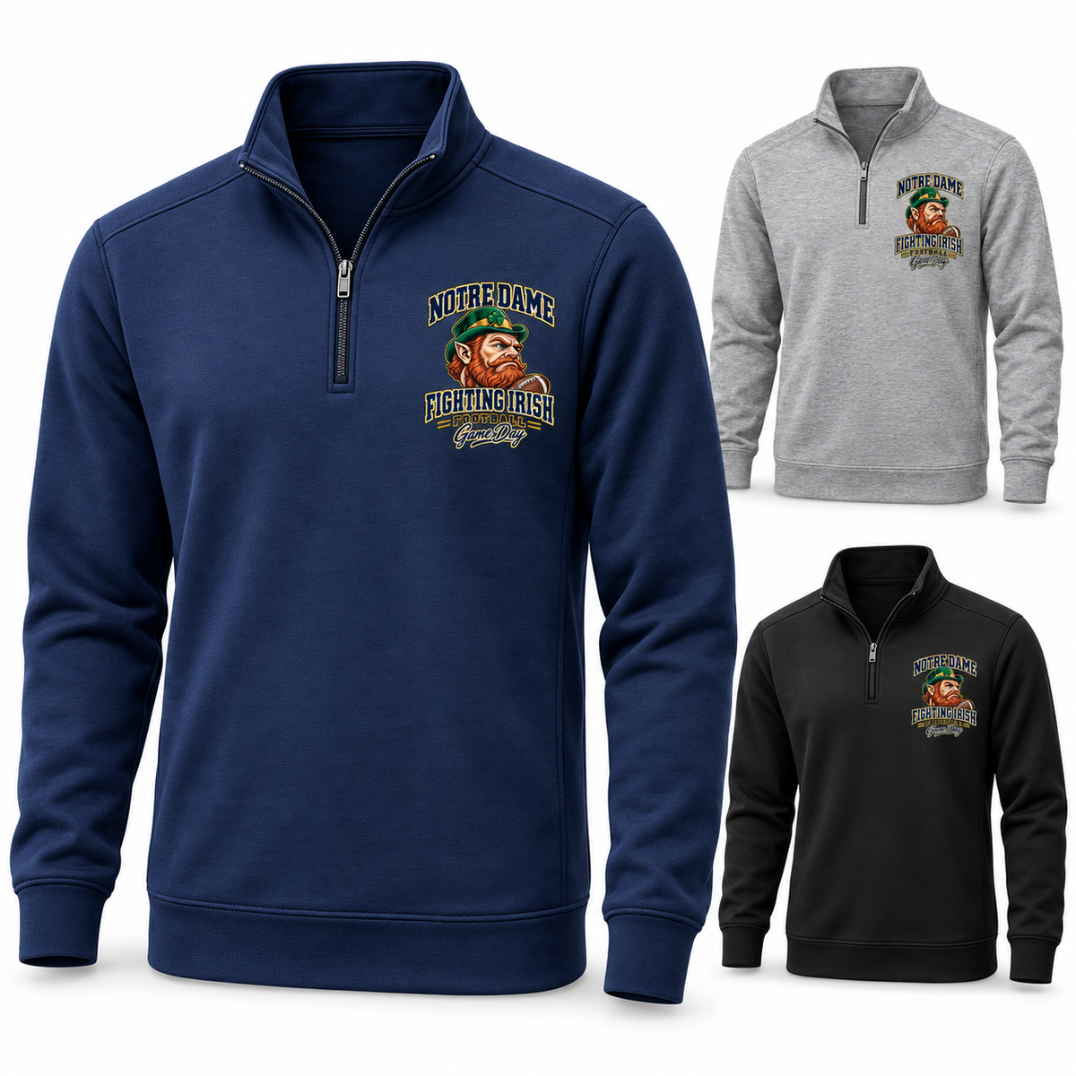 Notre Dame Left-Chest Quarter-Zip Pullover — product thumbnail