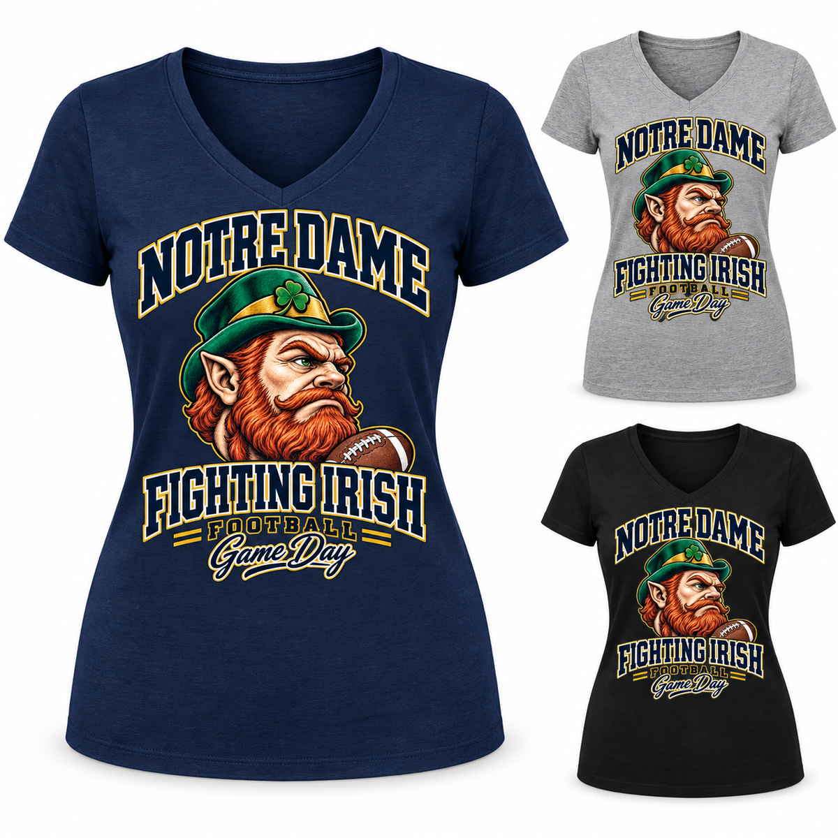 Notre Dame Women's Mascot V-Neck T-Shirt — product thumbnail