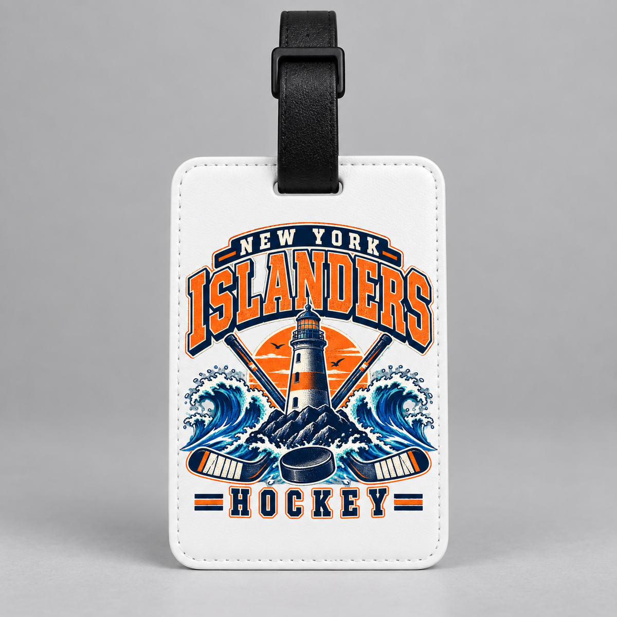 New York Islanders Coastal Retro Bag and Luggage Tag in White, front view