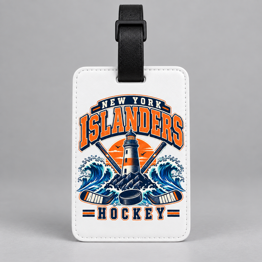New York Islanders Coastal Retro Bag and Luggage Tag in White, front view