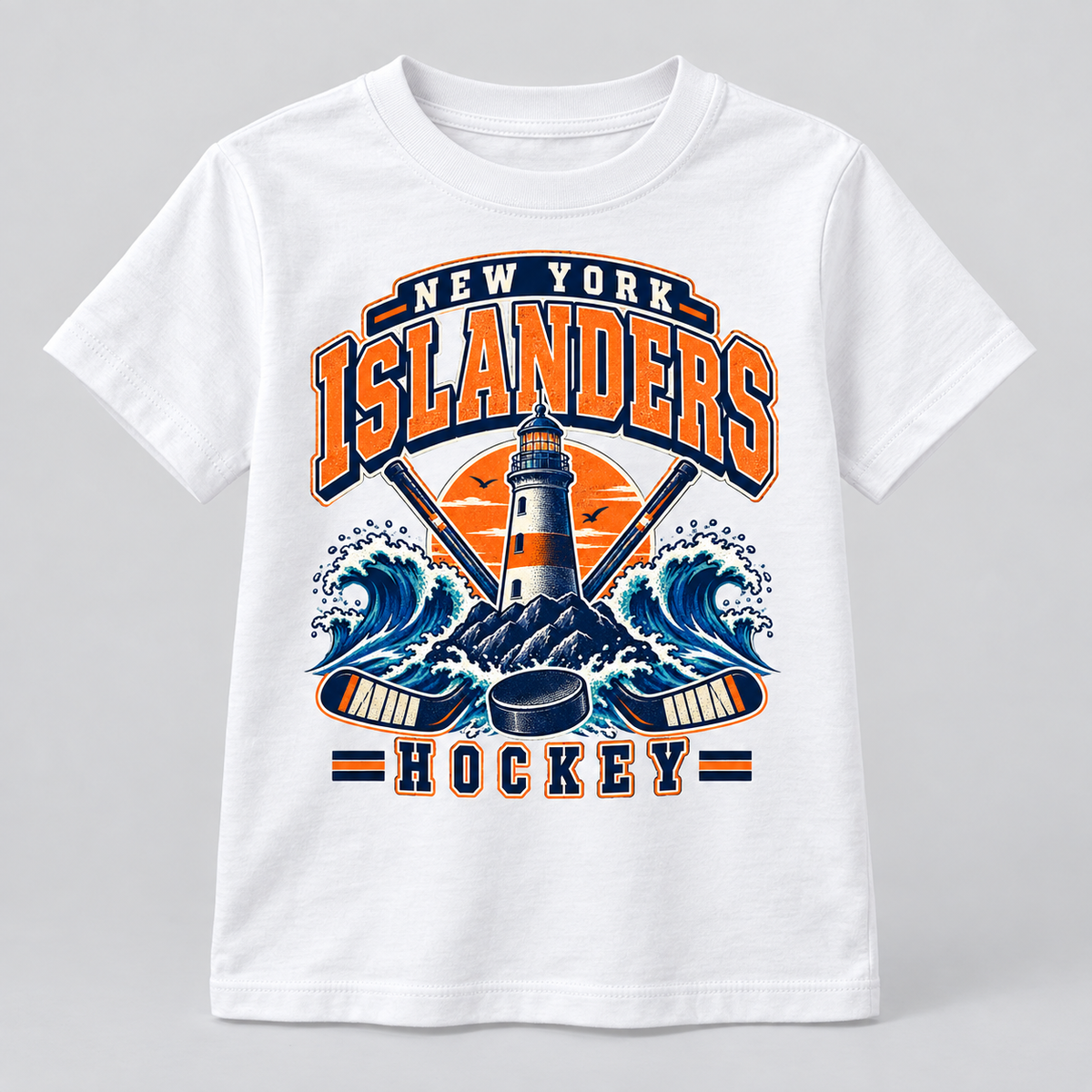 New York Islanders Coastal Retro Youth T-Shirt in White, front view