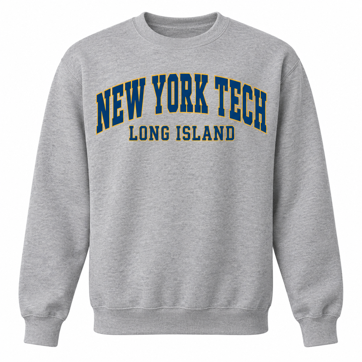 New York Tech Collegiate Arch Crewneck Sweatshirt in heather gray