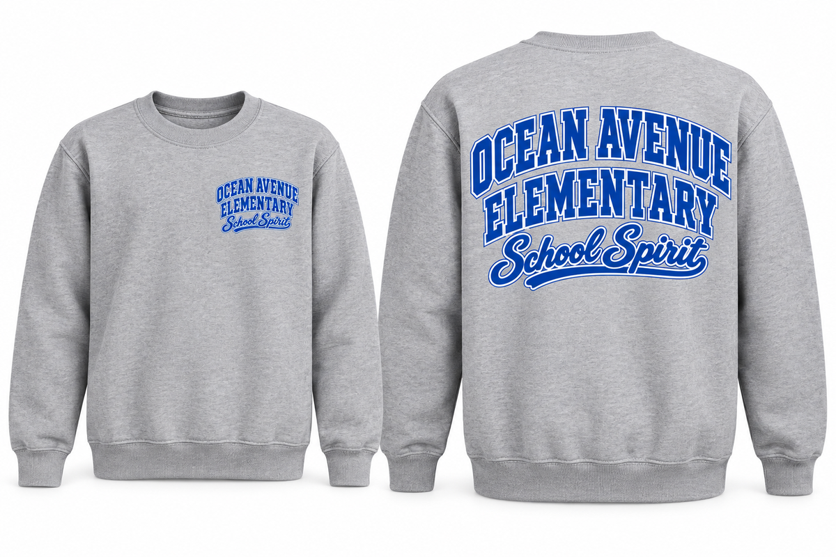 Ocean Avenue Elementary School Spirit Youth Crewneck