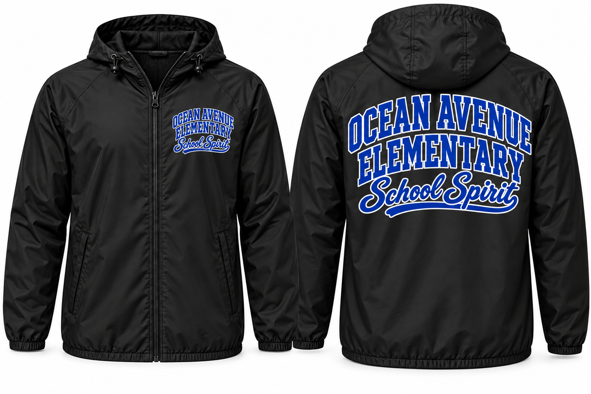 Ocean Avenue Elementary School Spirit Adult Windbreaker