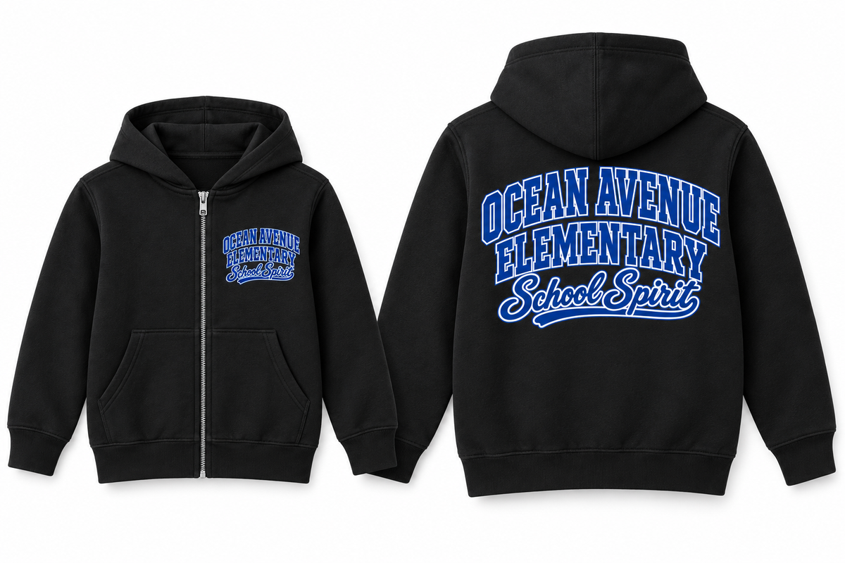 Ocean Avenue Elementary School Spirit Youth Full-Zip Hoodie