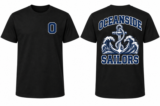 OCEANSIDE SAILORS black tee front and back