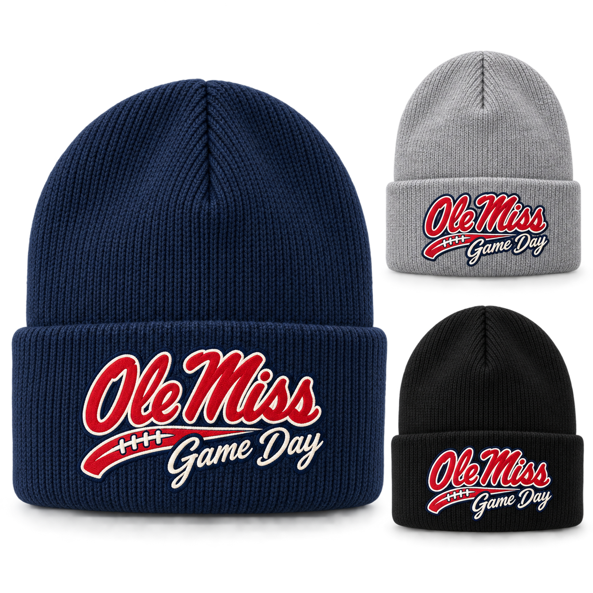 Ole Miss Game Day Script Cuffed Beanie — product thumbnail