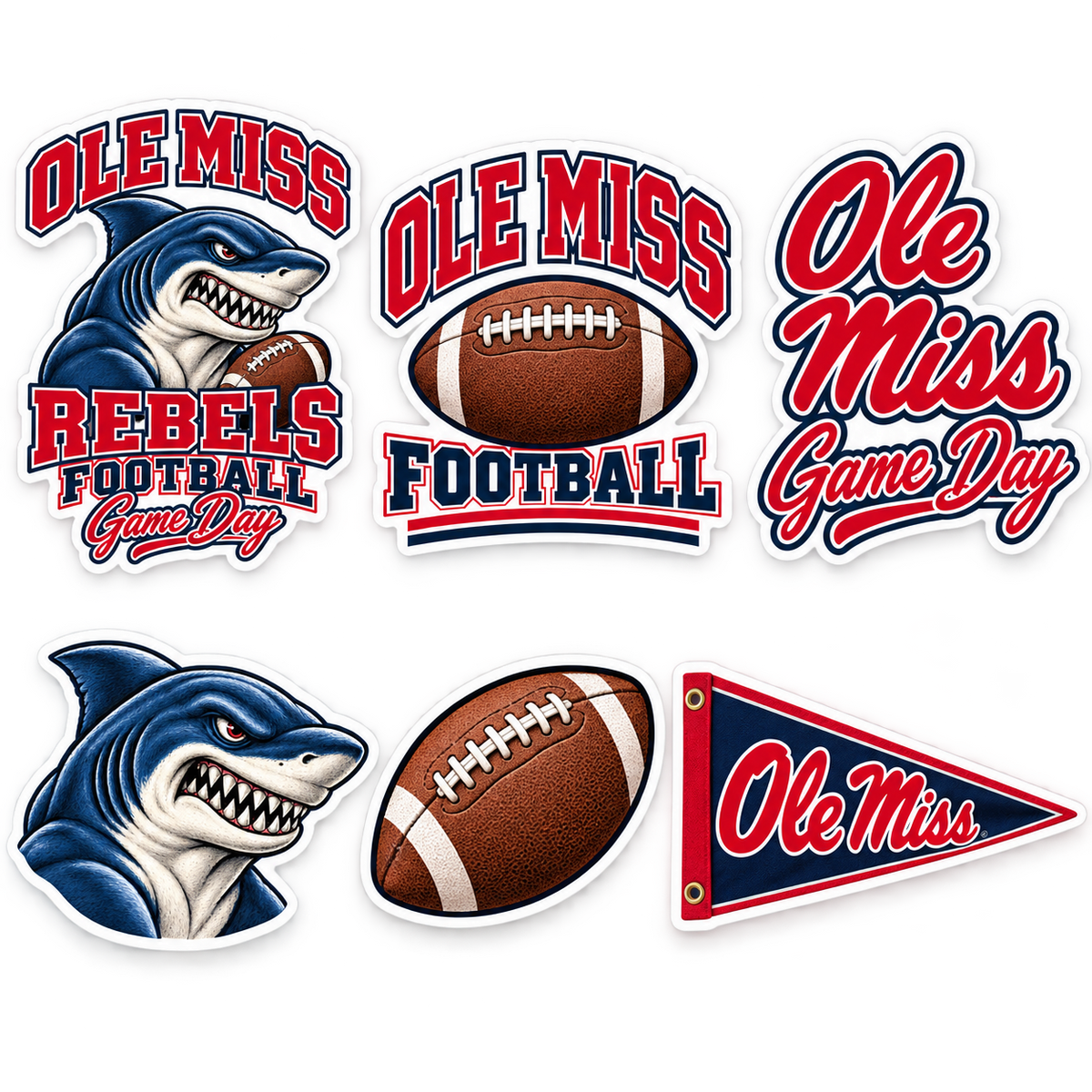 Ole Miss Game Day Spirit 6-Piece Sticker Pack — product thumbnail