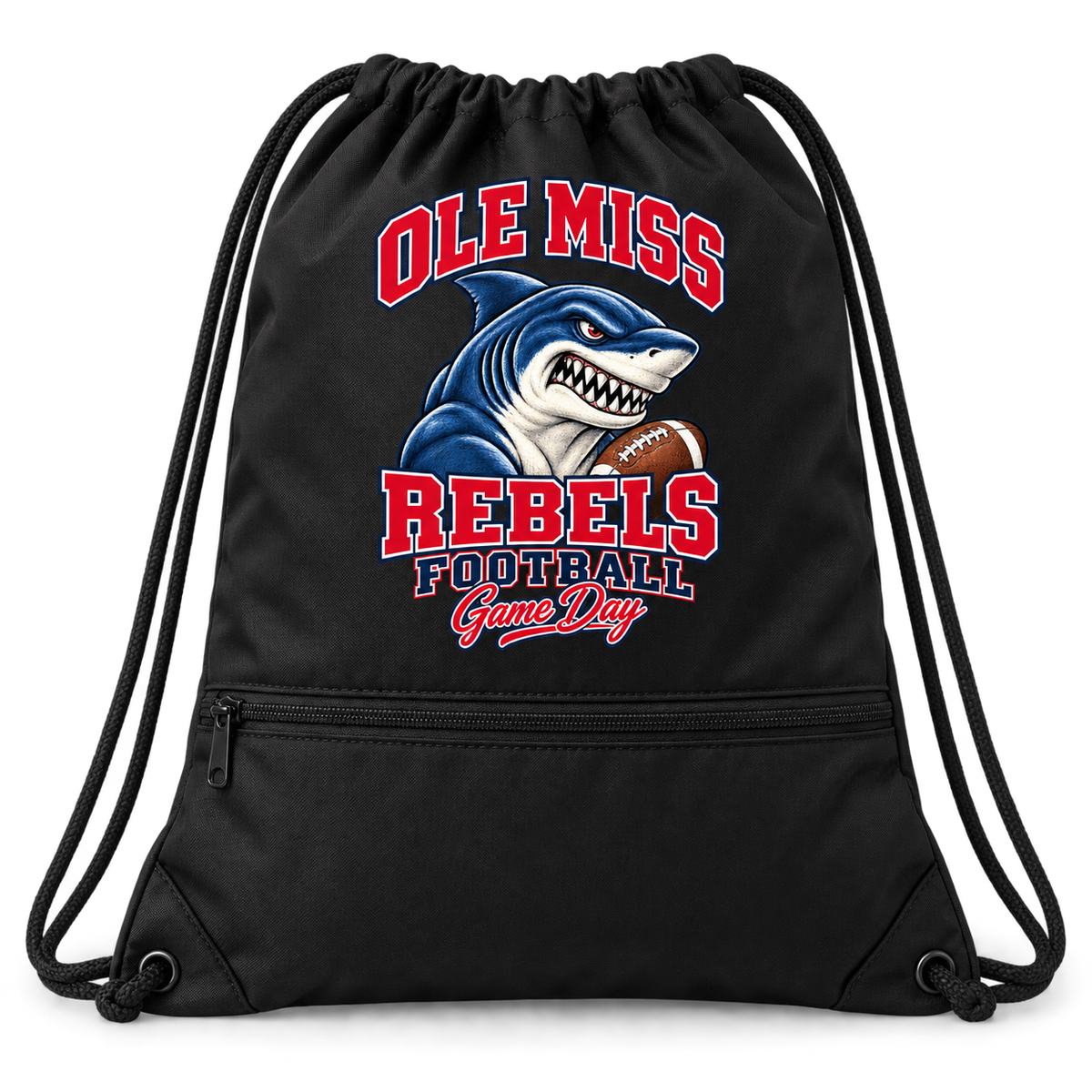 Ole Miss Mascot Zip-Pocket Drawstring Bag — product thumbnail