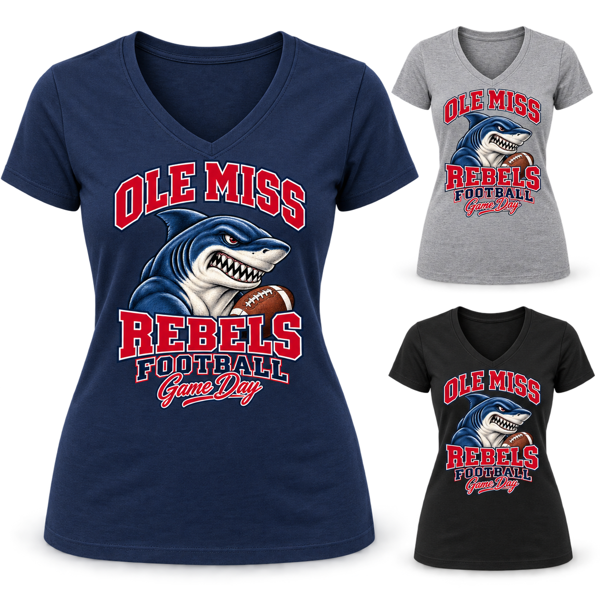 Ole Miss Women's Mascot V-Neck T-Shirt — product thumbnail