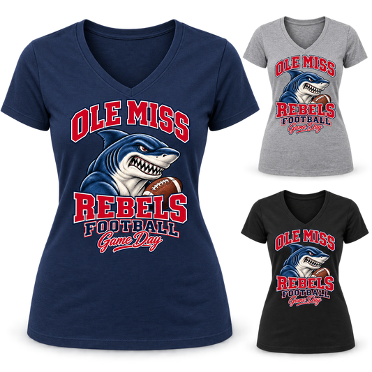Ole Miss Women's Mascot V-Neck T-Shirt — product thumbnail