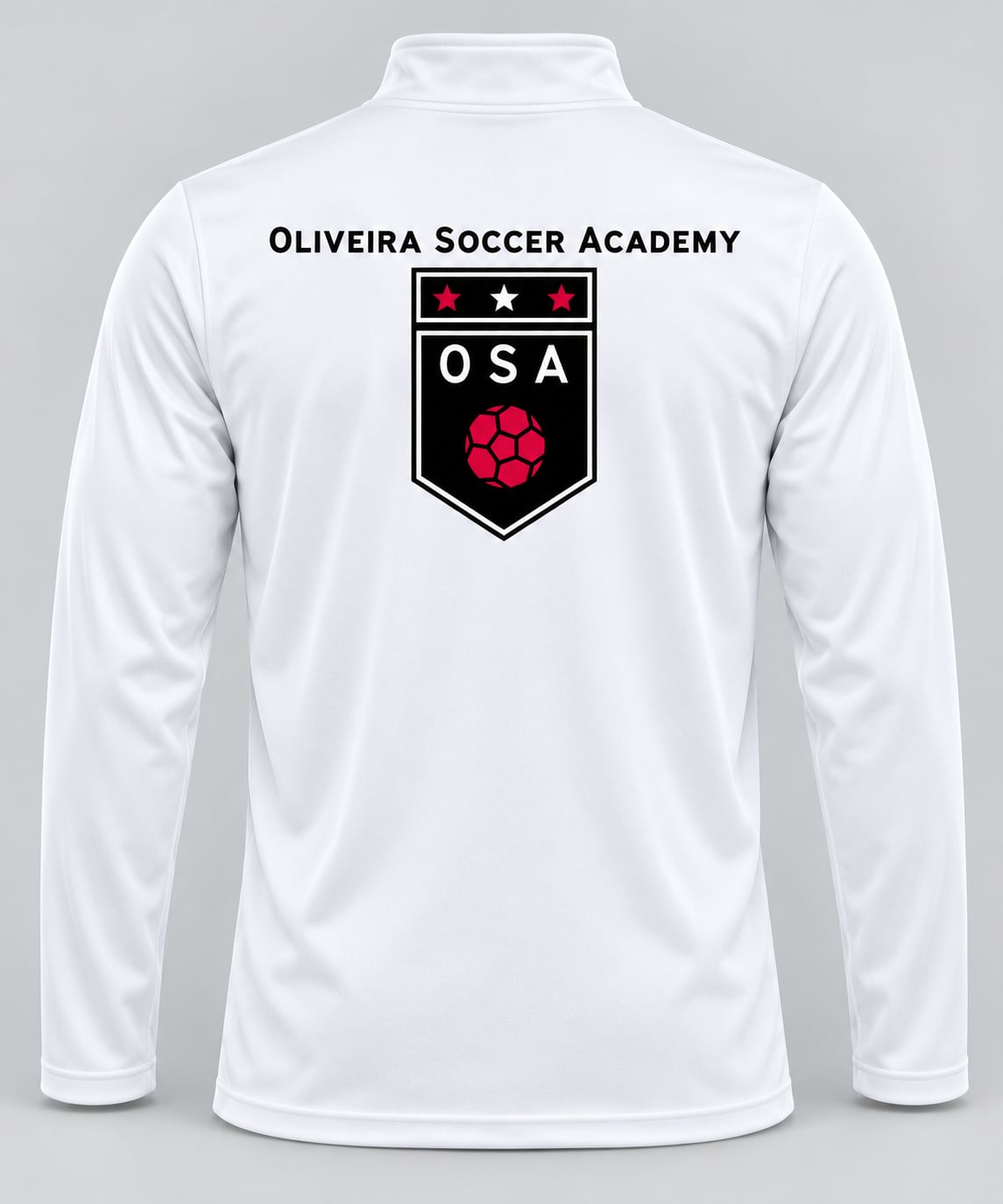 Oliveira Soccer Academy Original Crest Performance Quarter-Zip - white back view