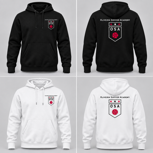 Oliveira Soccer Academy originalfleece mockup: black and white front and back
