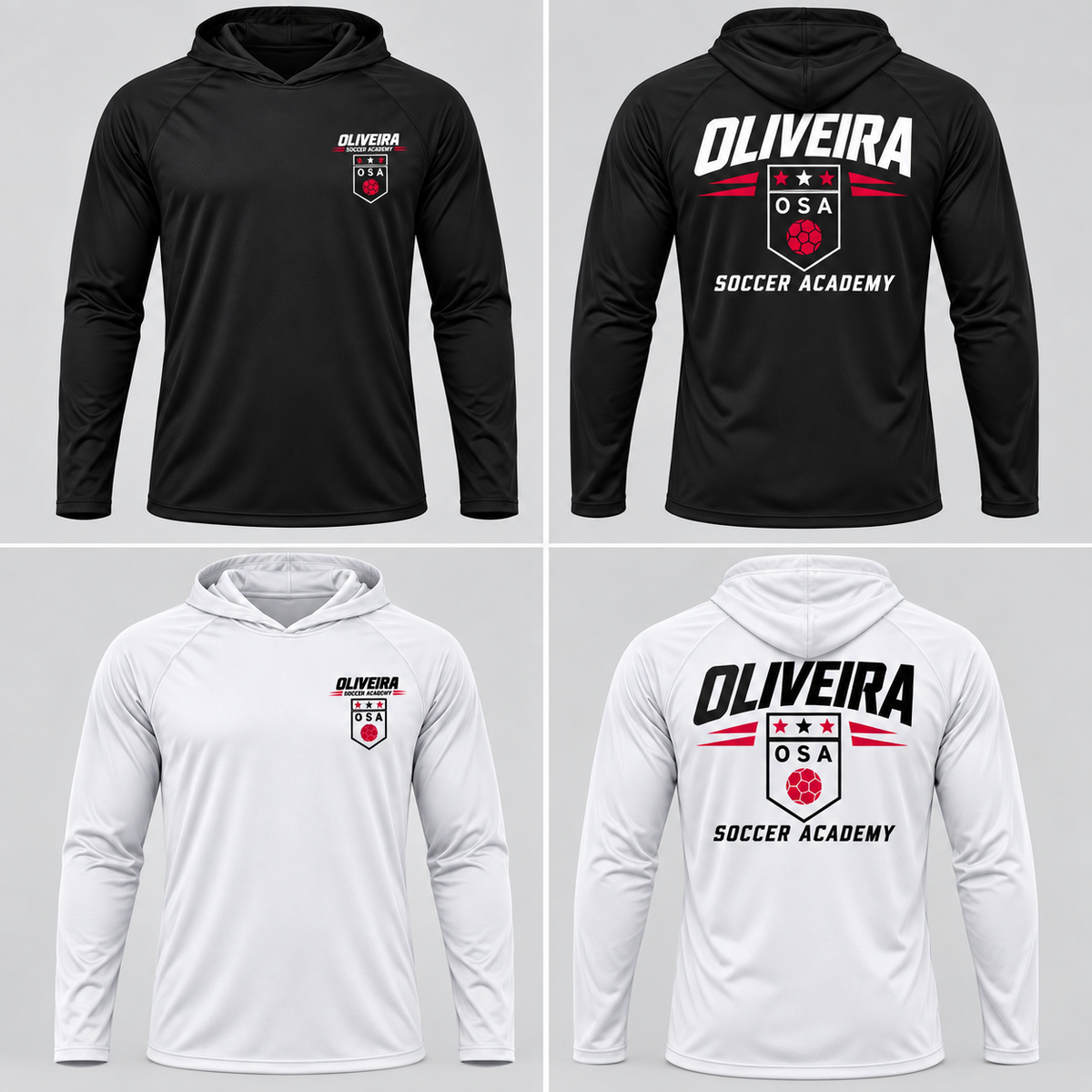 Oliveira Soccer Academy streetperformancehood front and back product mockups