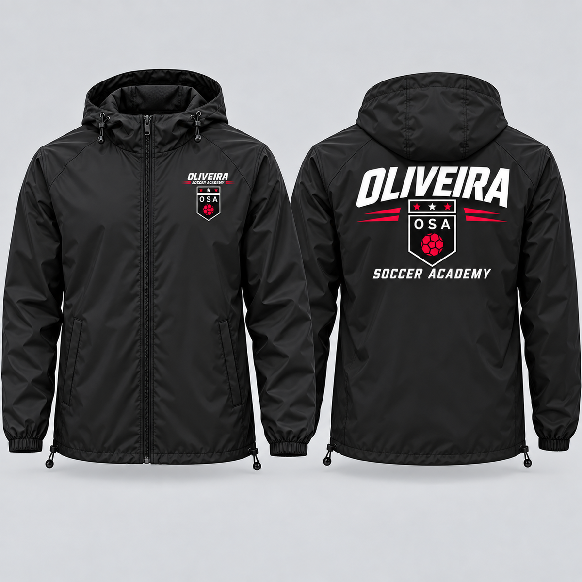 Oliveira Soccer Academy streetwind front and back product mockups